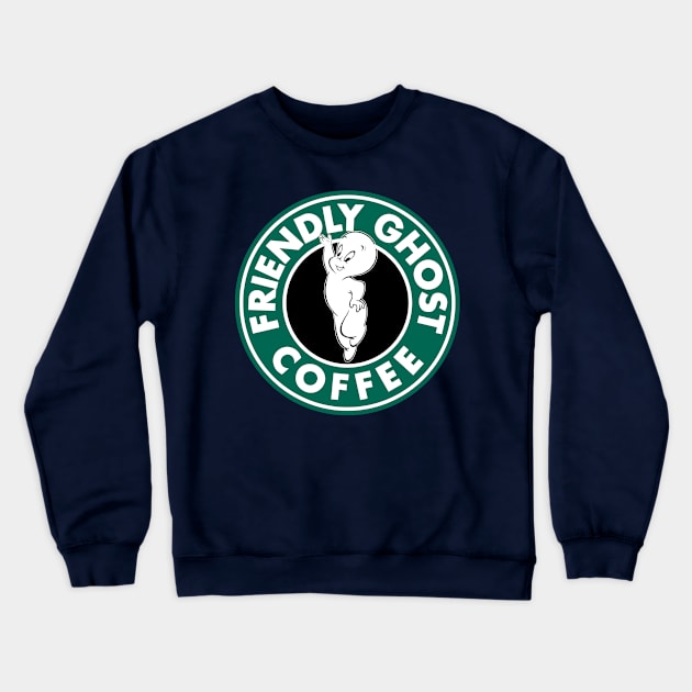 Friendly Ghost Coffee Crewneck Sweatshirt by peekxel